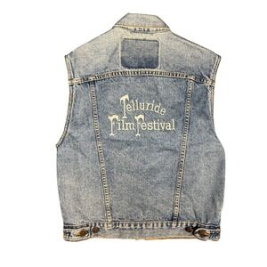 Telluride Film Festival Levi Strauss Co Denim Vest‎ Embroidered Size Small